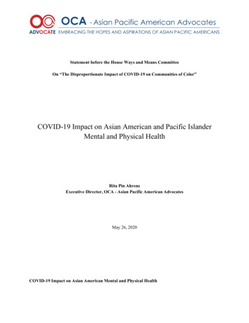 COVID-19 Impact On Asian American And Pacific Islander .
