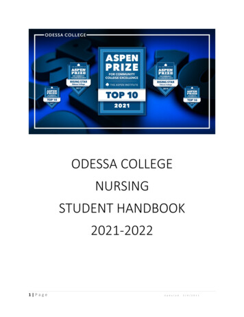 ODESSA COLLEGE NURSING STUDENT HANDBOOK 2021-2022
