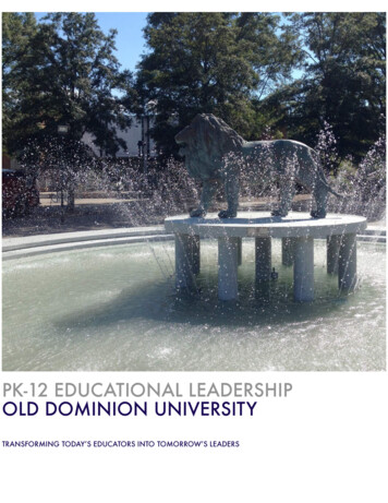 PK-12 EDUCATIONAL LEADERSHIP OLD DOMINION 