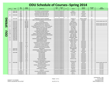 ODU Schedule Of Courses--Spring 2014
