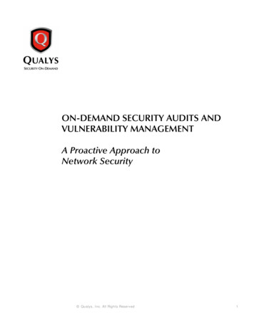 ON-DEMAND SECURITY AUDITS AND VULNERABILITY 