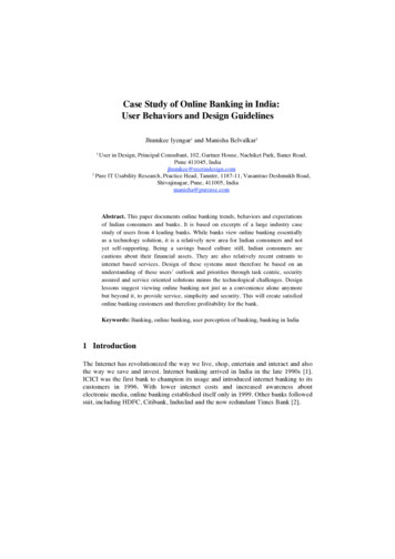 Case Study Of Online Banking In India: User Behaviors And .
