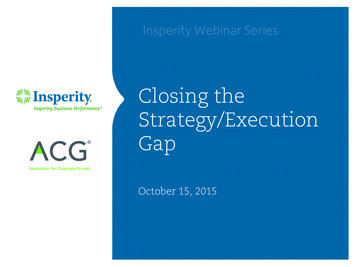 Closing The Strategy/Execution Gap