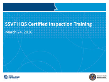 SSVF HQS Certified Inspection Training - VA
