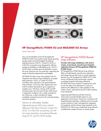 HP StorageWorks P2000 G3 And MSA2000 G2 Arrays Family 