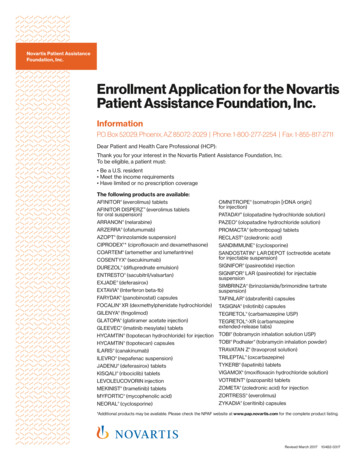 Enrollment Application For The Novartis Patient Assistance .