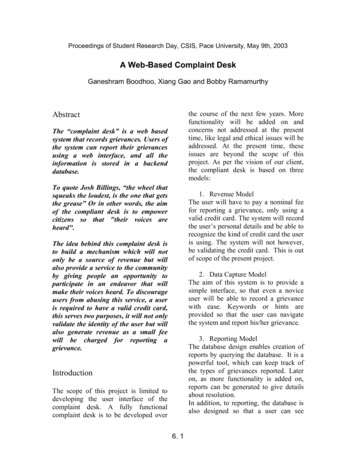 A Web-Based Complaint Desk - Pace University