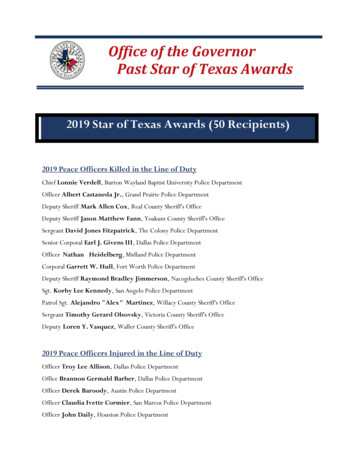Office Of The Governor Past Star Of Texas Awards