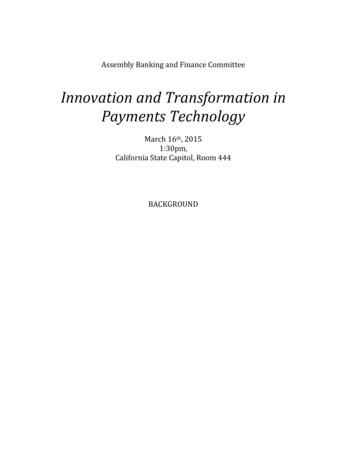 Innovation And Transformation In Payments Technology