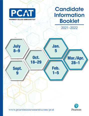 PCAT Candidate Information Booklet