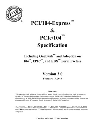 PCI/104-Express PCIe/104 Specification - PC/104 Consortium