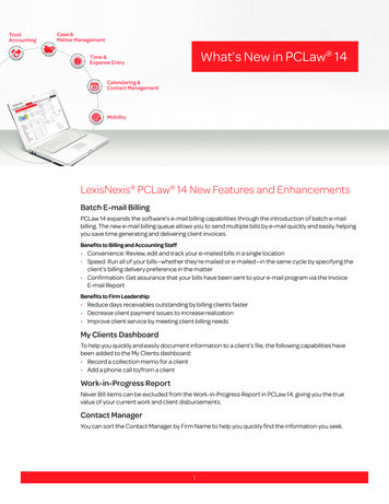 What’s New In PCLaw 14 - LexisNexis
