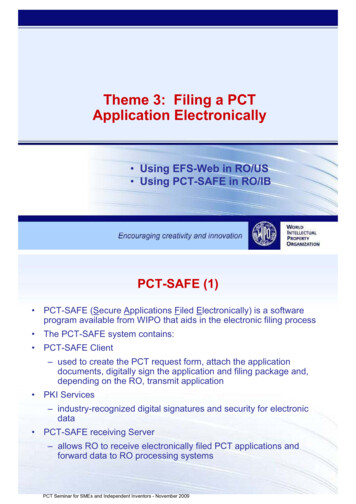 Theme 3: Filing A PCT Application Electronically