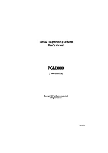T3000 Programming Software User’s Manual