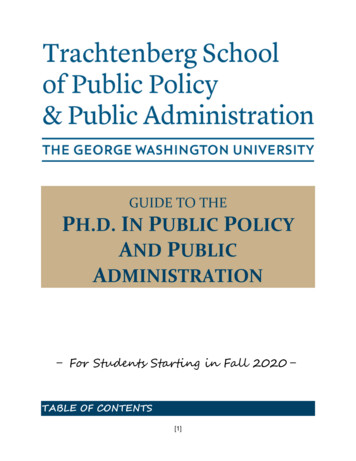 GUIDE TO THE PH.D. IN PUBLIC POLICY AND . - 
