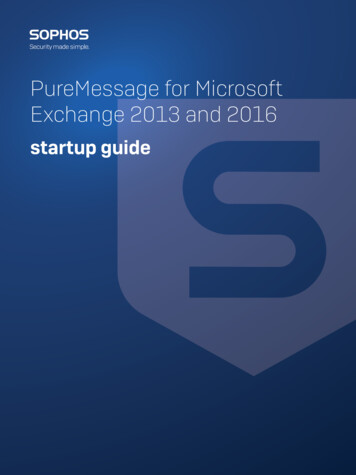 PureMessage For Microsoft Exchange 2013 And 2016 - Sophos