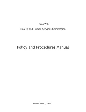 Texas WIC Health And Human Services Commission