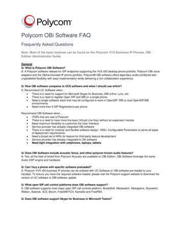 Polycom OBi Software FAQ