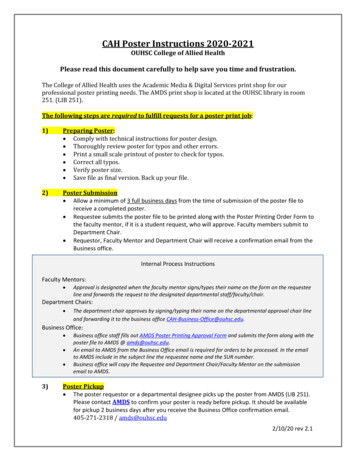 CAH Poster Instructions 2020-2021 - College Of Allied Health