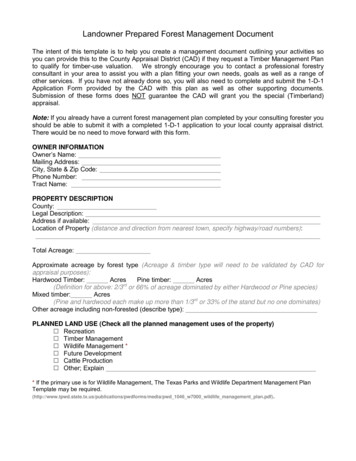 Landowner Prepared Forest Management Document
