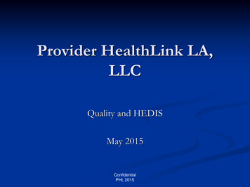 Provider HealthLink, LLC - LPCA