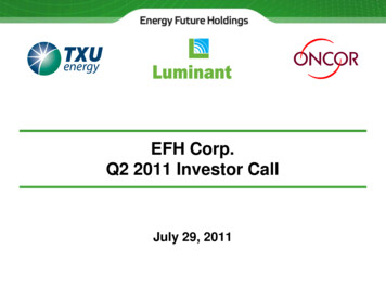 EFH Corp. Q2 2011 Investor Call - Energy Future Holdings
