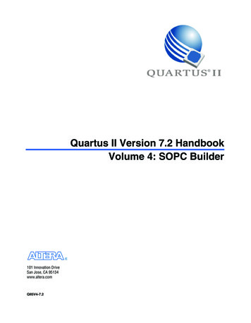 Quartus II Handbook, Volume 4: SOPC Builder