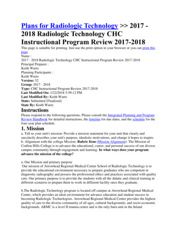 Plans For Radiologic Technology - Crafton Hills College