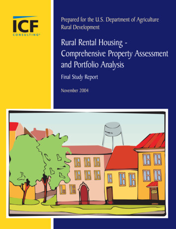 Rural Rental Housing - Comprehensive Property Assessment .