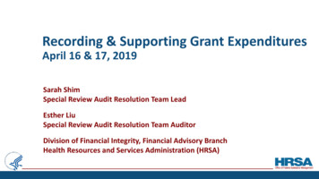 Recording & Supporting Grant Expenditures