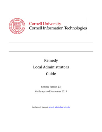Remedy Local Administrators Guide - Cornell University