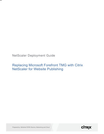 Replacing Microsoft Forefront TMG With Citrix NetScaler .
