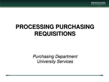 PROCESSING PURCHASING REQUISITIONS