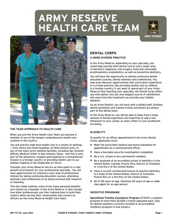 ARMY RESERVE HEALTH CARE TEAM - Goarmy 
