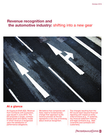 Revenue Recognition And The Automotive Industry: Shifting .