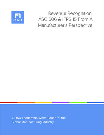 Revenue Recognition: ASC 606 & IFRS 15 From A 