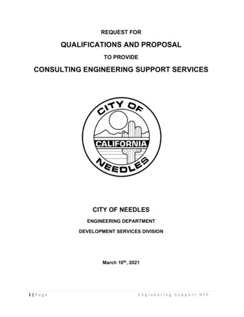QUALIFICATIONS AND PROPOSAL - CITY OF NEEDLES