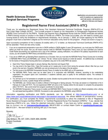 Registered Nurse First Assistant (RNFA-ATC)