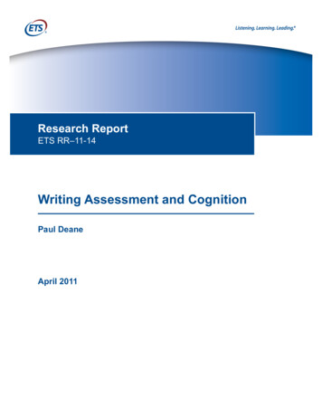Writing Assessment And Cognition - ETS