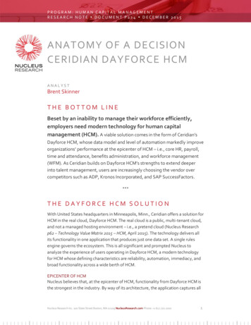 ANATOMY OF A DECISION CERIDIAN DAYFORCE HCM