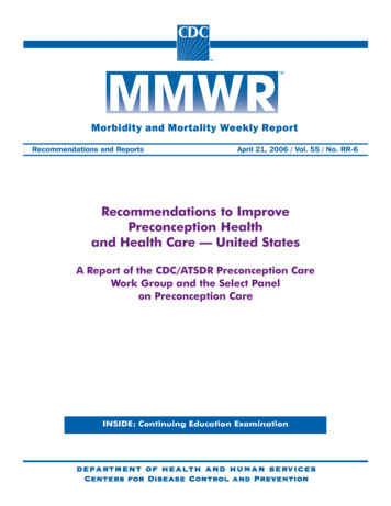 Recommendations To Improve Preconception Health And 