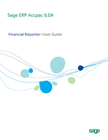 Sage 300 ERP 6.0 Financial Reporter User Guide