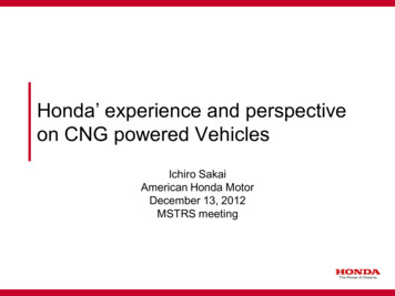 Honda’ Experience And Perspective On CNG Powered 