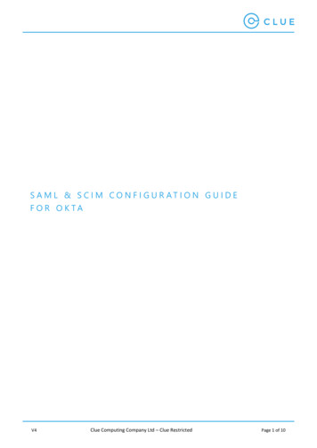 SAML & SCIM CONFIGURATION GUIDE FOR OKTA