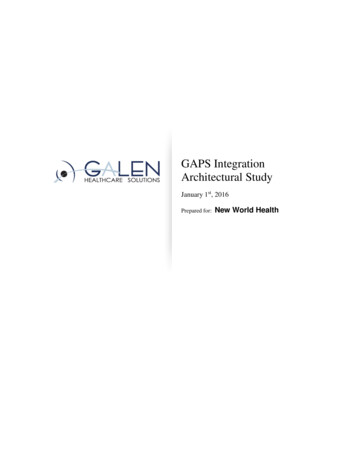 GAPS Integration Architectural Study - Galen Healthcare