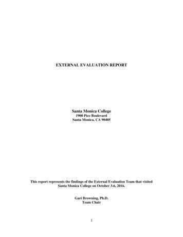 EXTERNAL EVALUATION REPORT Santa Monica College 1900 