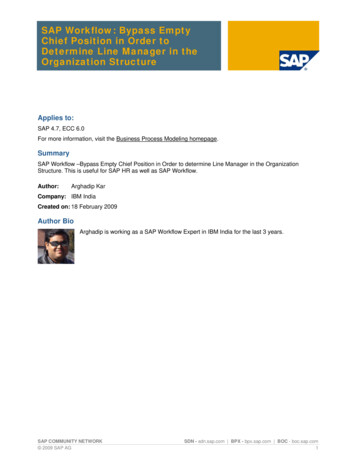 SAP Workflow: Bypass Empty Chief Position In Order To .