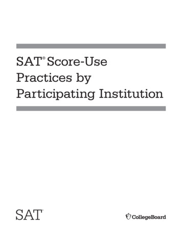 SAT Score-Use Practices By Participating Institution