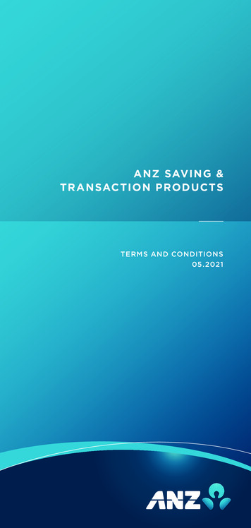 Anz Saving & Transaction Products