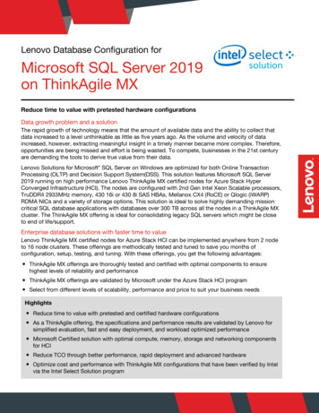 Microsoft SQL Server 2019 On ThinkAgile MX